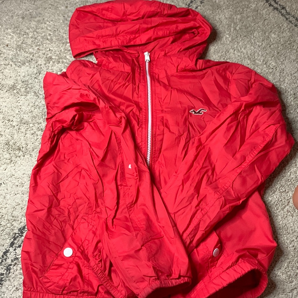 Hollister Coral light rain jacket
